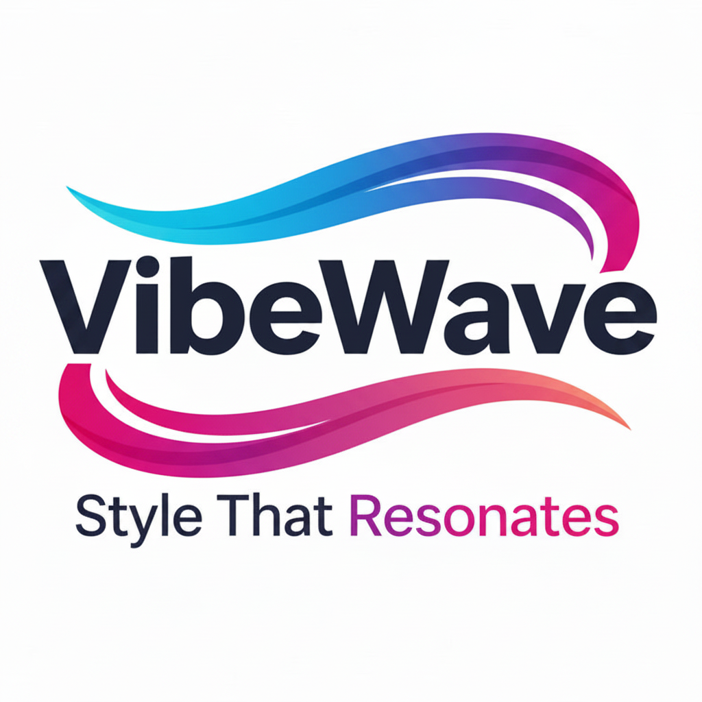 VibeWave logo with colorful wave design on a white background